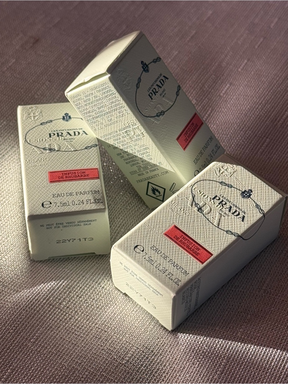 Prada Les Infusions Infusion de Rhubarbe 7.5ml Mini Collectible Bottle Trio